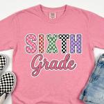 Sixth Grade Checkered Tee